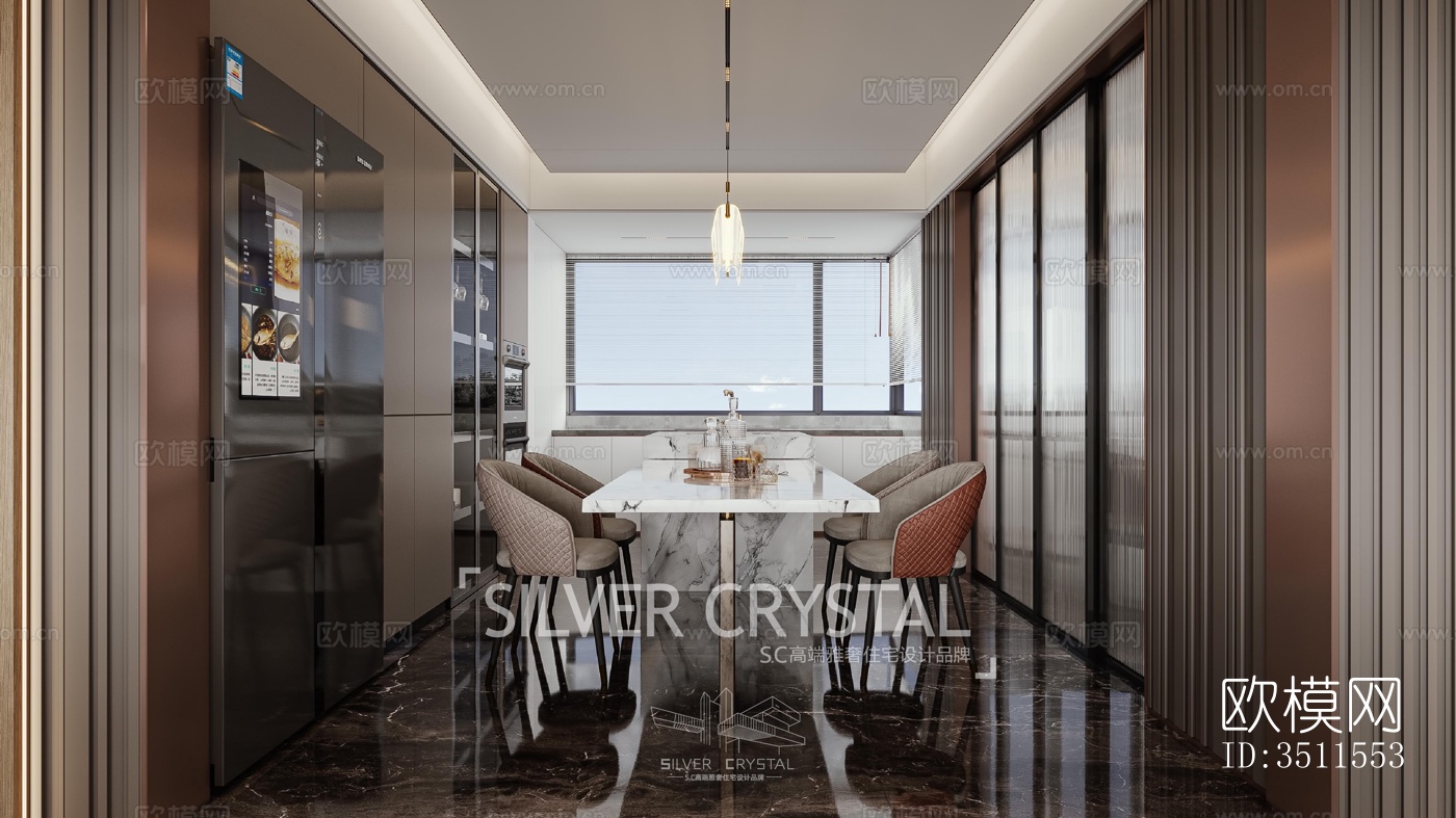 现代大平层效果图下载（渲染图8）