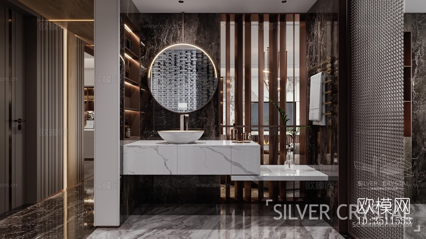 现代大平层效果图下载（渲染图20）