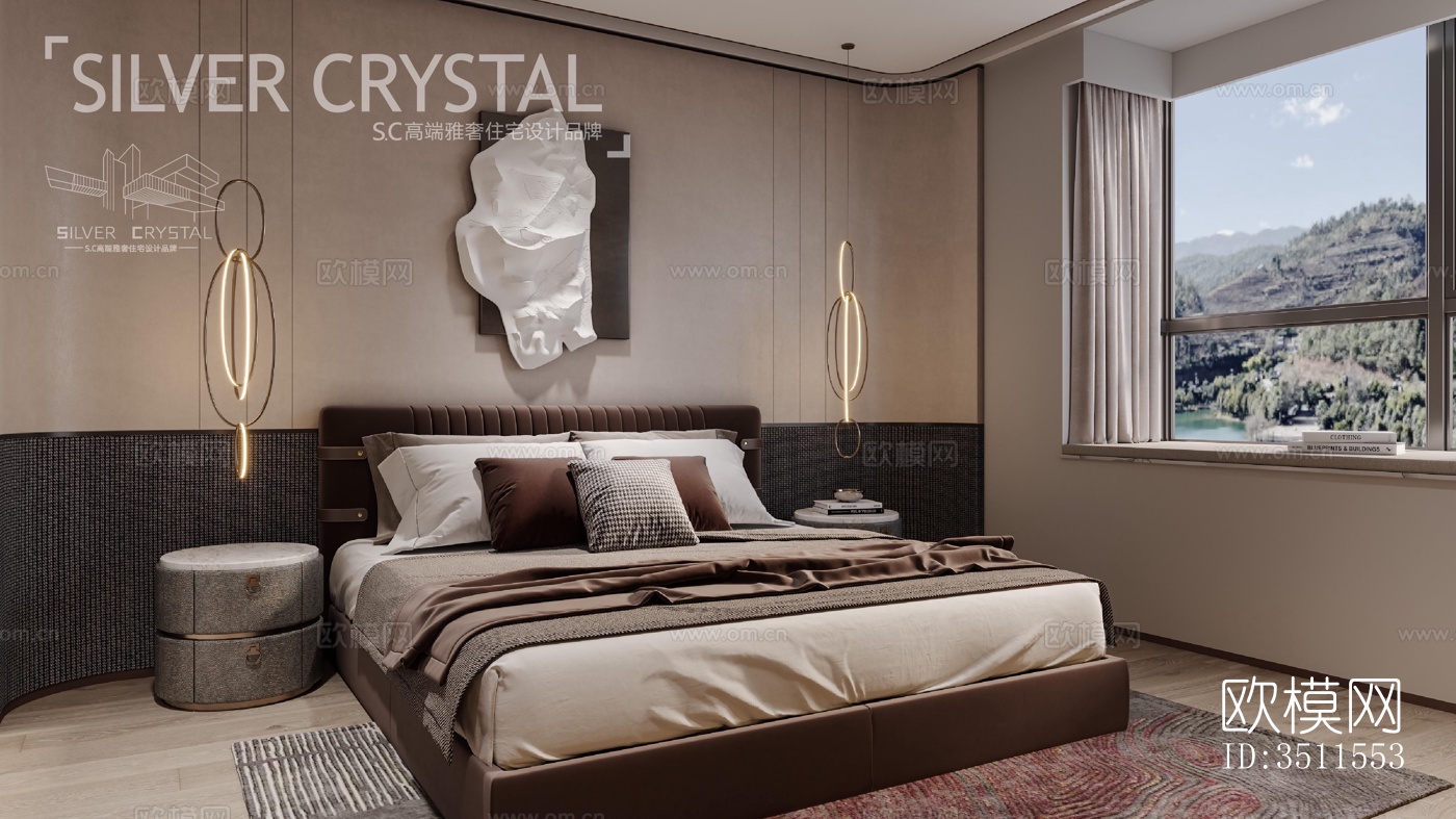 现代大平层效果图下载（渲染图17）