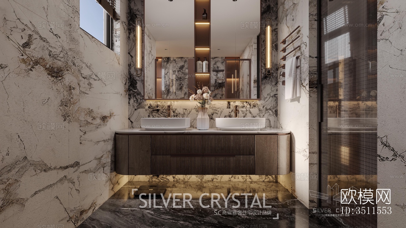 现代大平层效果图下载（渲染图19）