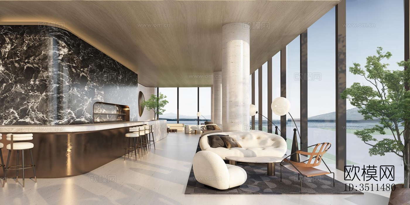 现代售楼处效果图下载（渲染图3）