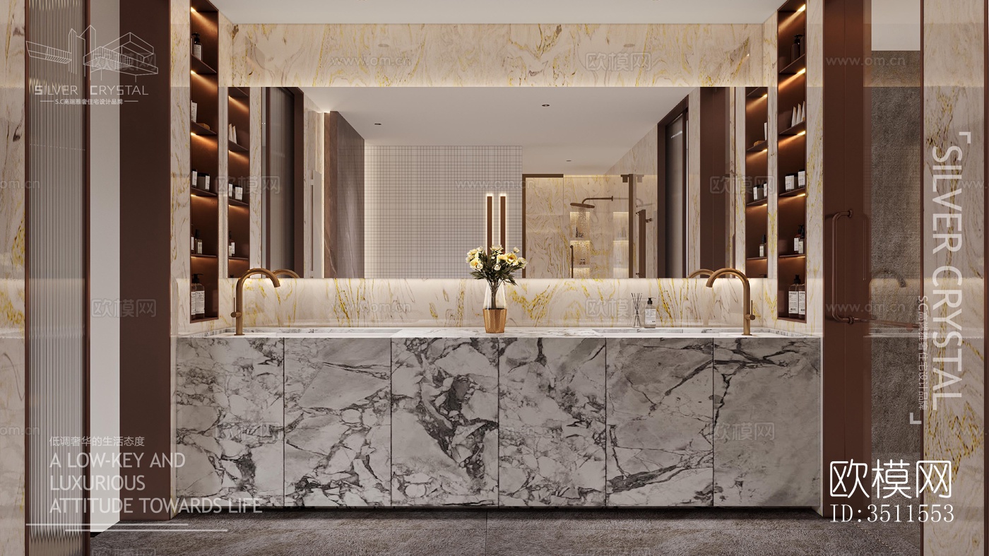 现代大平层效果图下载（渲染图11）