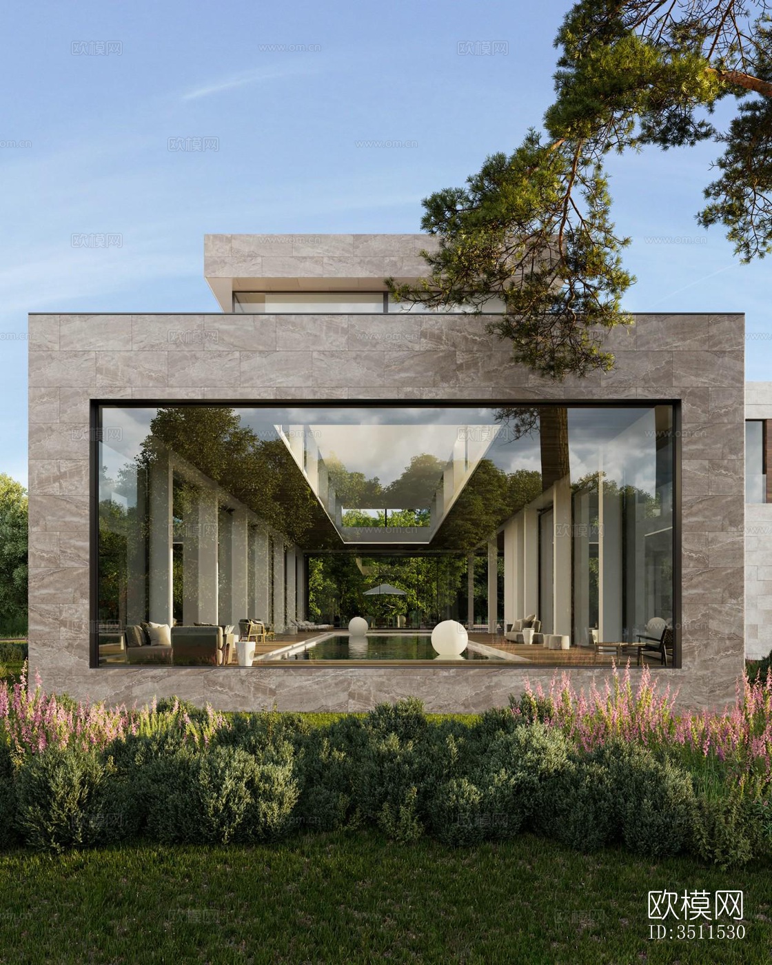 现代别墅效果图下载（渲染图12）