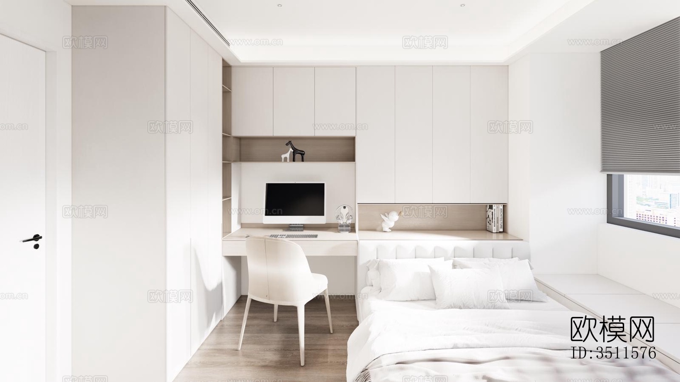 现代大平层效果图下载（渲染图7）