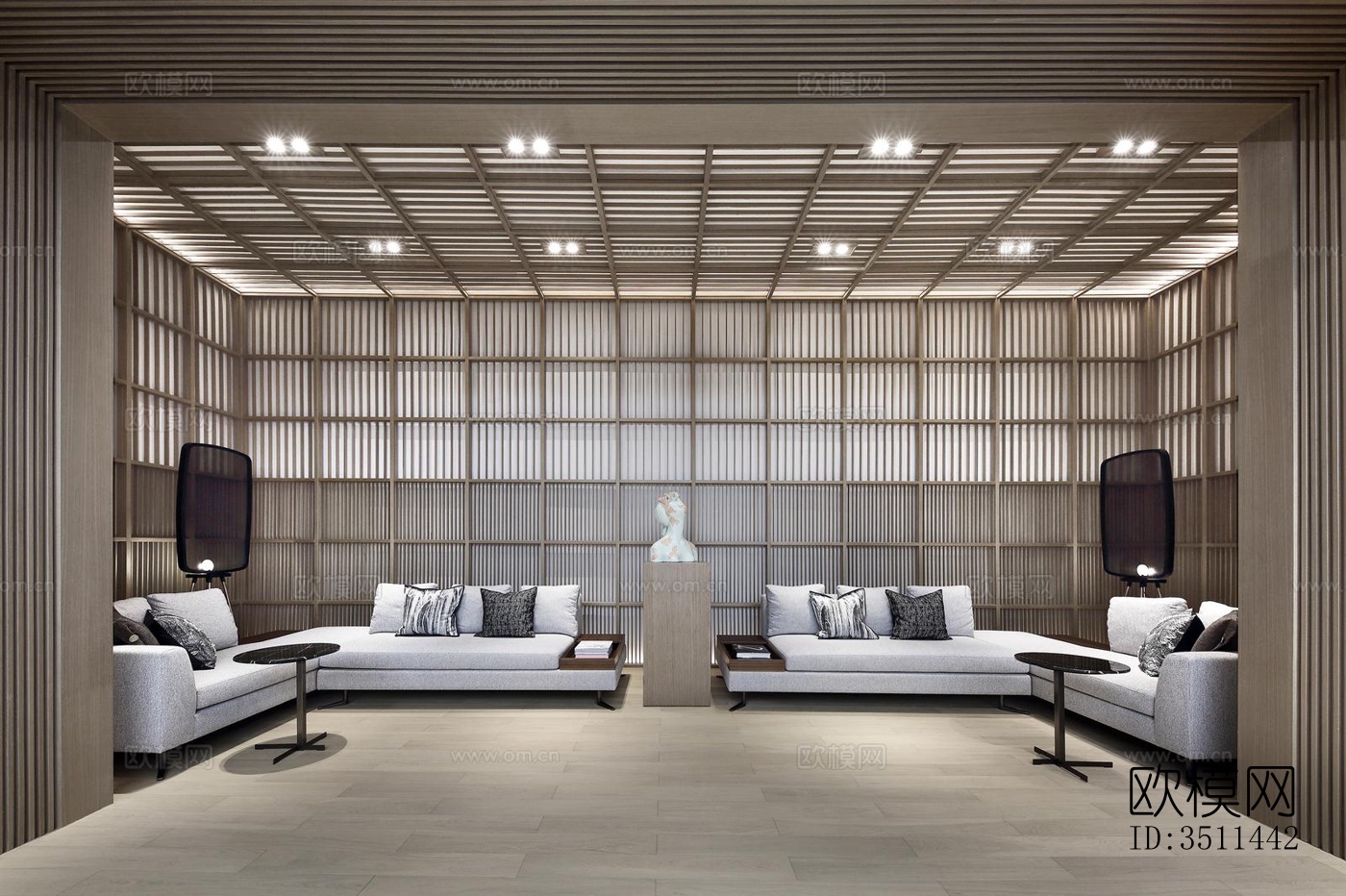 新中式售楼处效果图下载（渲染图13）