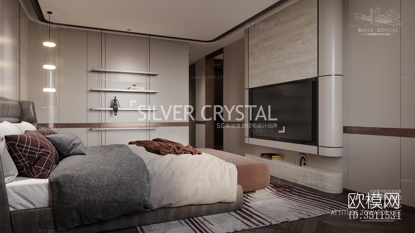 现代卧室效果图下载（渲染图5）