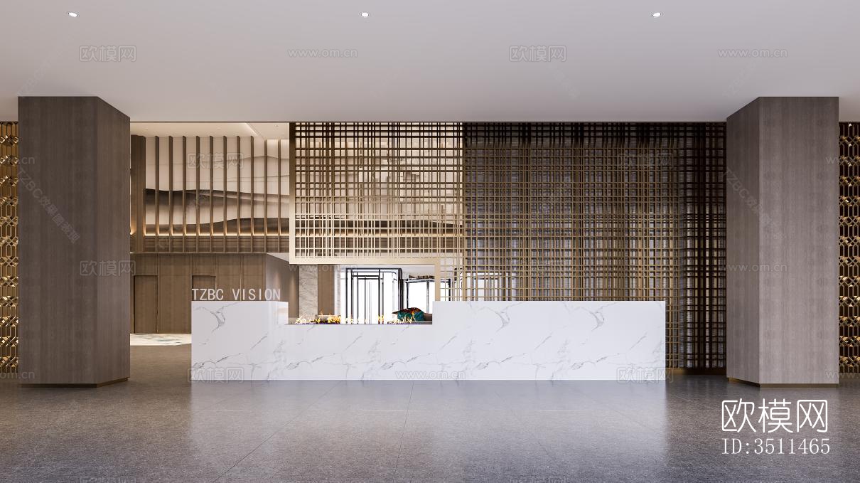 新中式售楼处效果图下载（渲染图8）