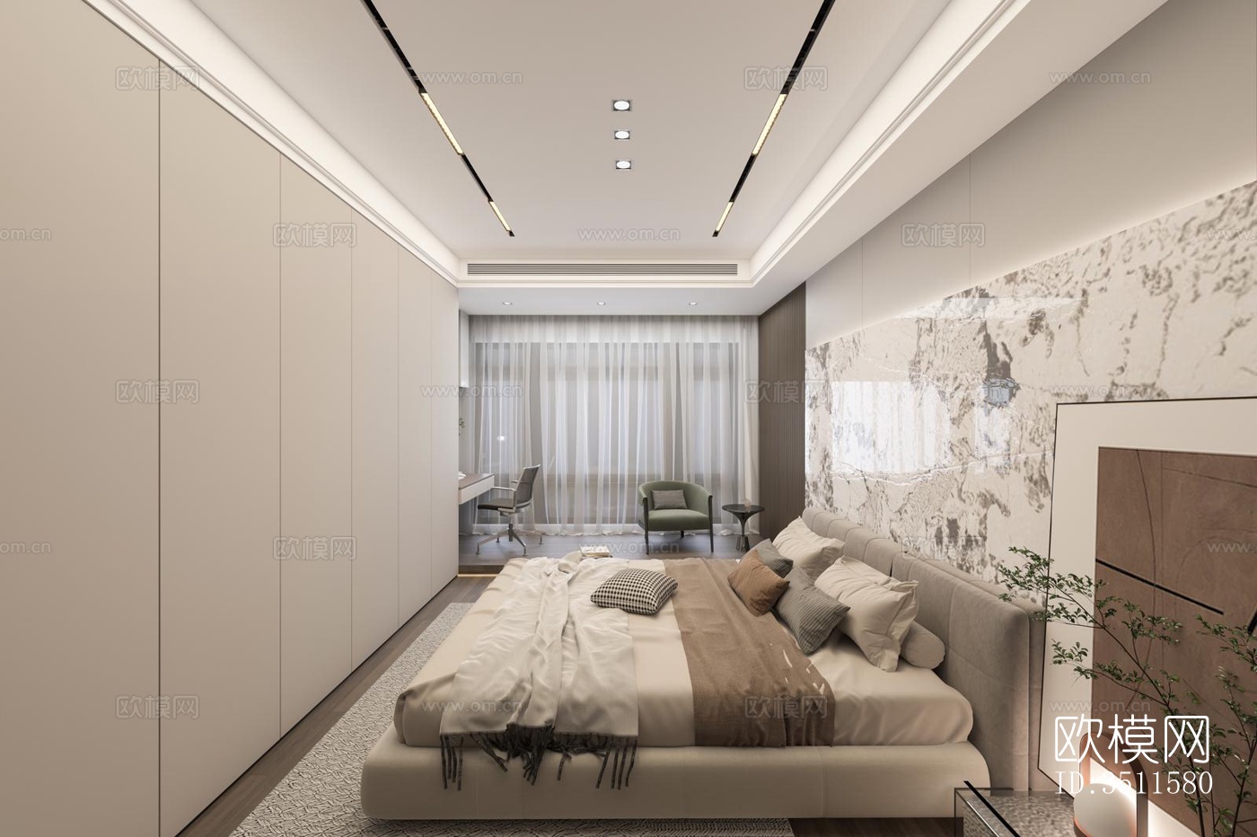 现代大平层效果图下载（渲染图10）