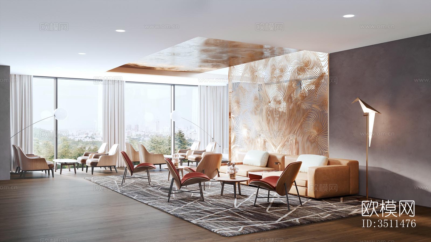 现代售楼处效果图下载（渲染图1）