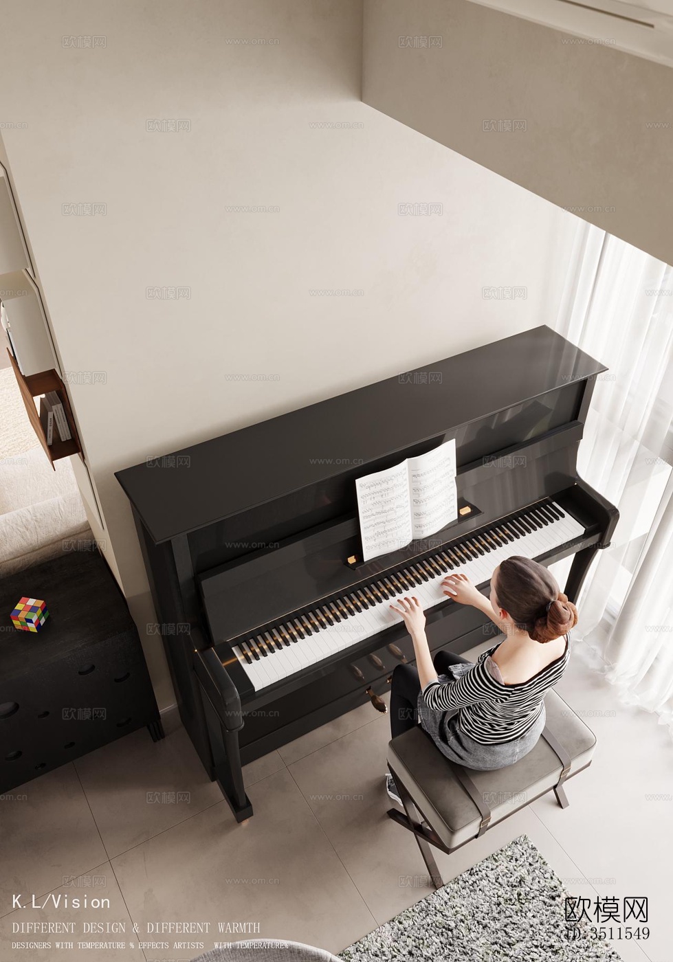 现代复式效果图下载（渲染图4）