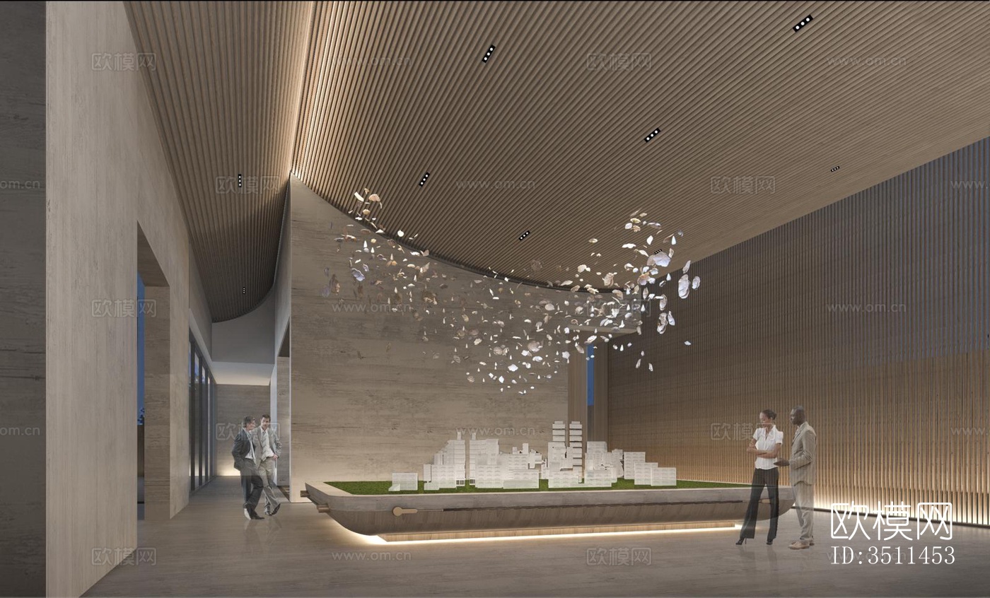 新中式售楼处效果图下载（渲染图7）