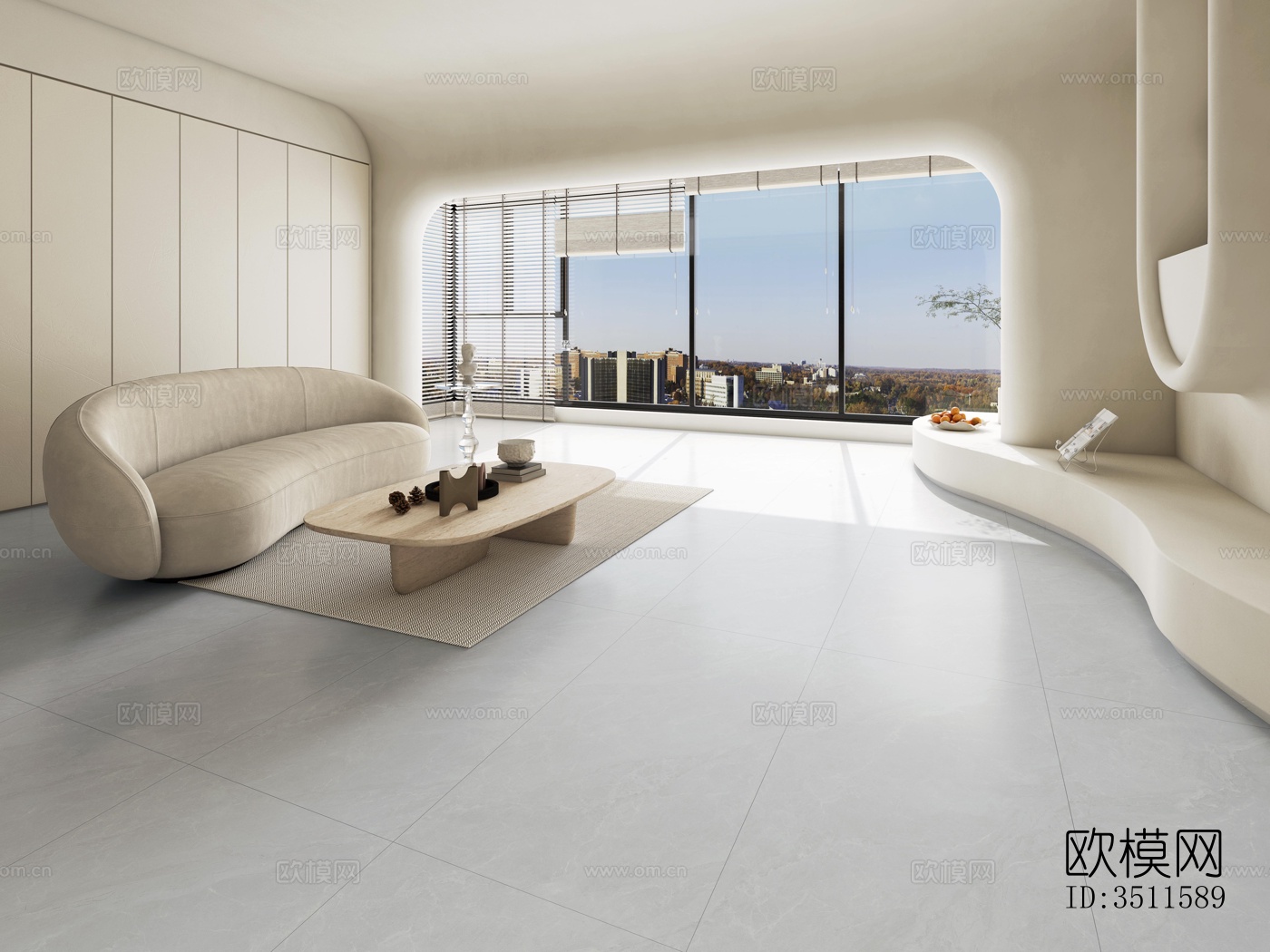 现代客厅效果图下载（渲染图3）