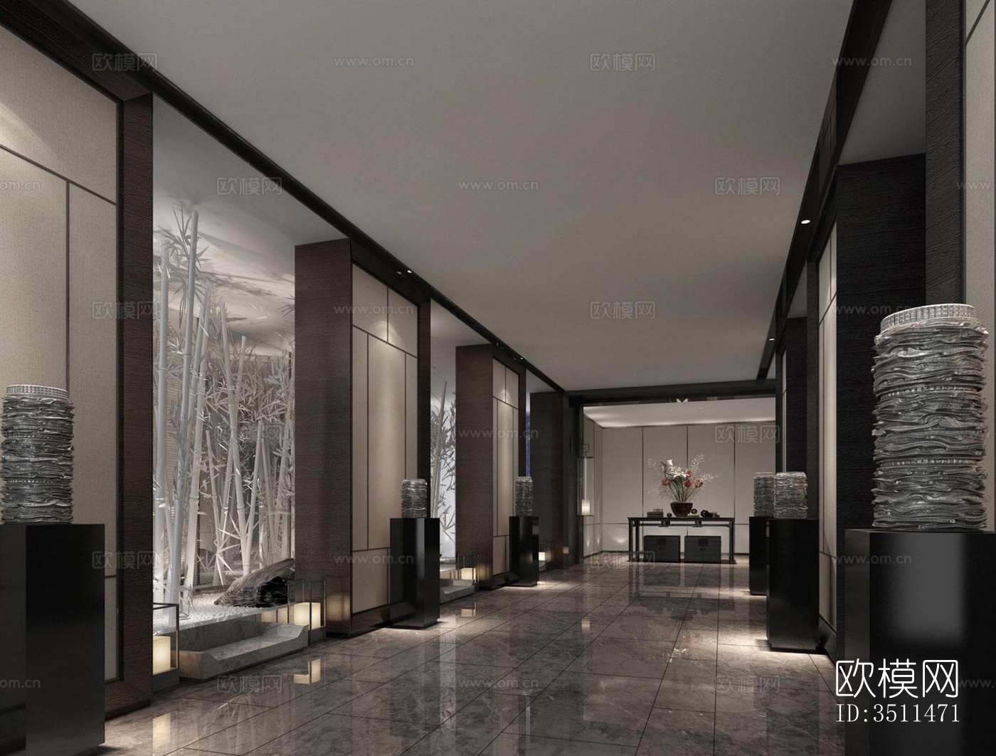 新中式售楼处效果图下载（渲染图2）