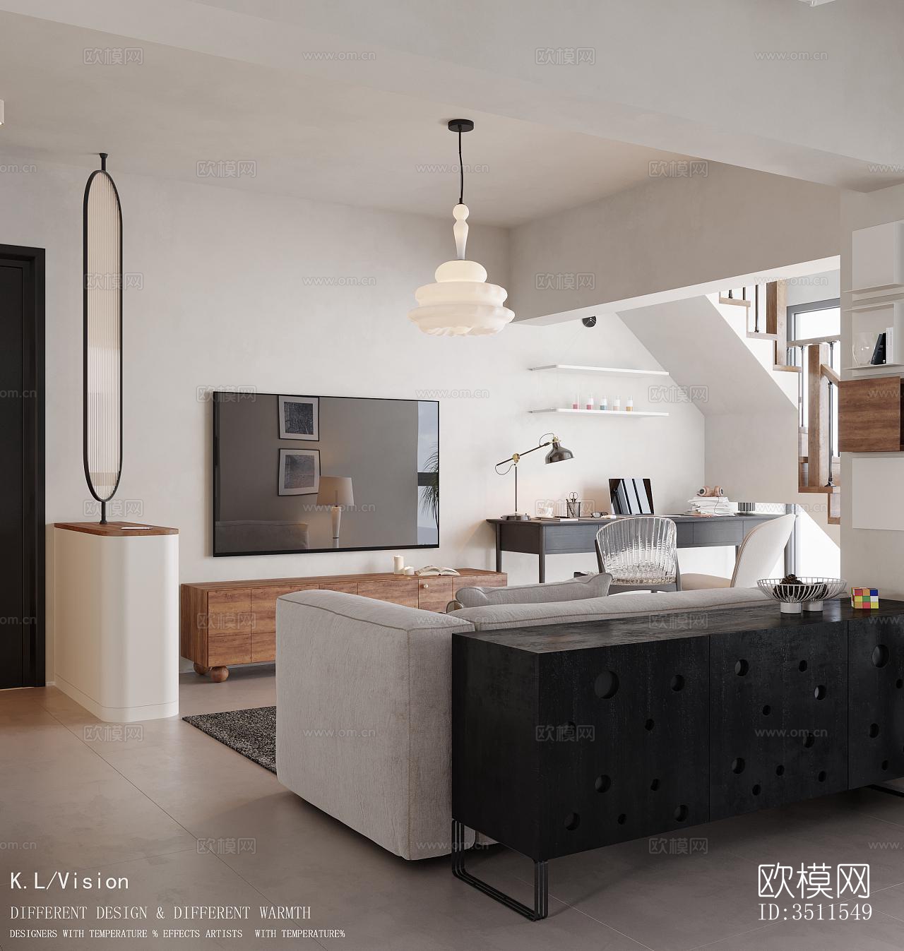 现代复式效果图下载（渲染图1）