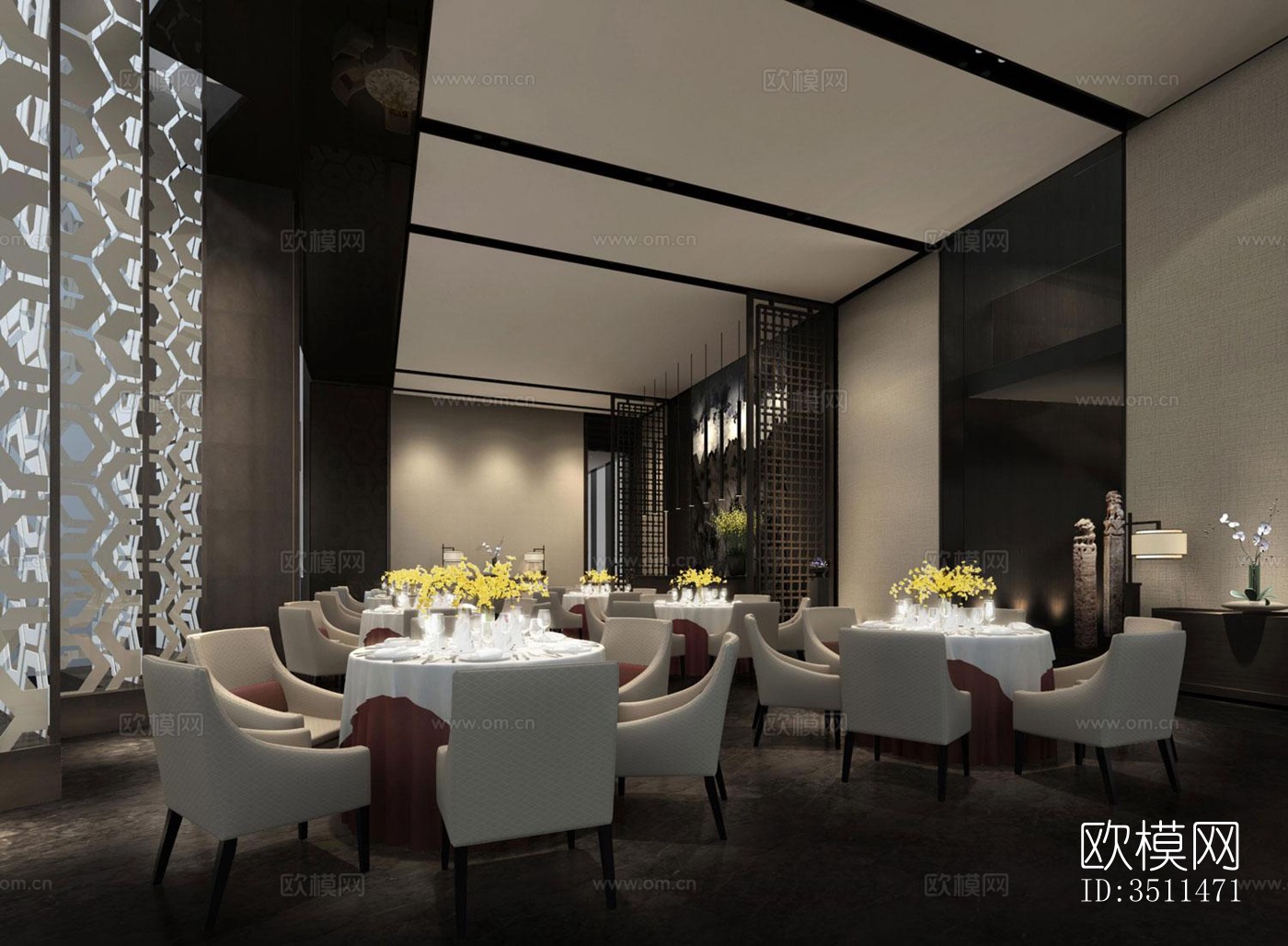 新中式售楼处效果图下载（渲染图3）