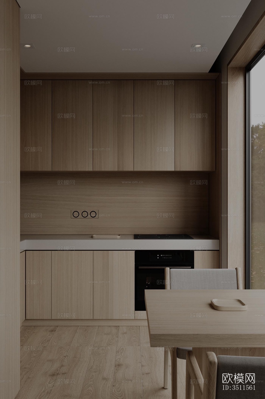 现代大平层效果图下载（渲染图18）