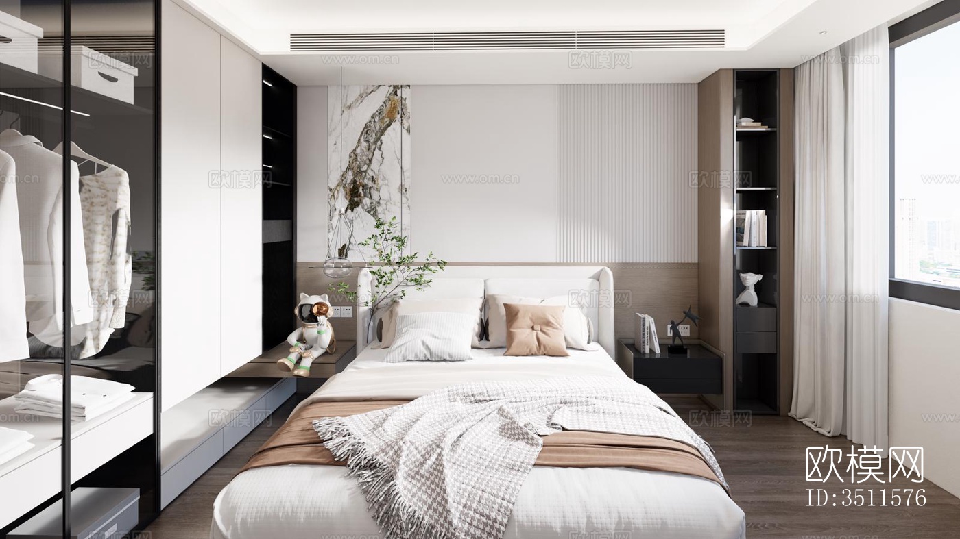 现代大平层效果图下载（渲染图10）