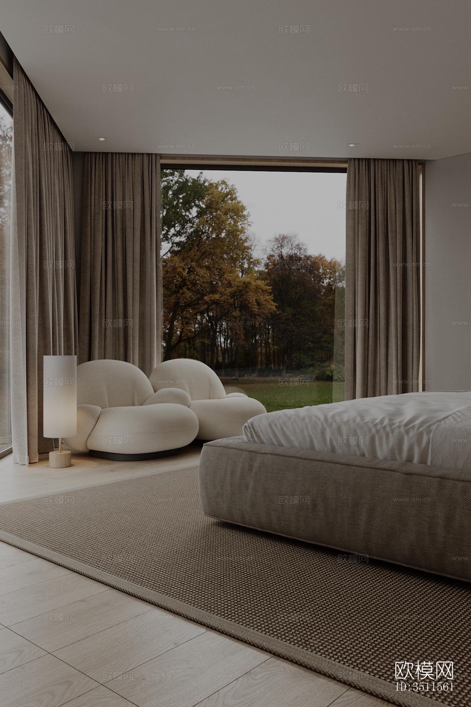 现代大平层效果图下载（渲染图7）