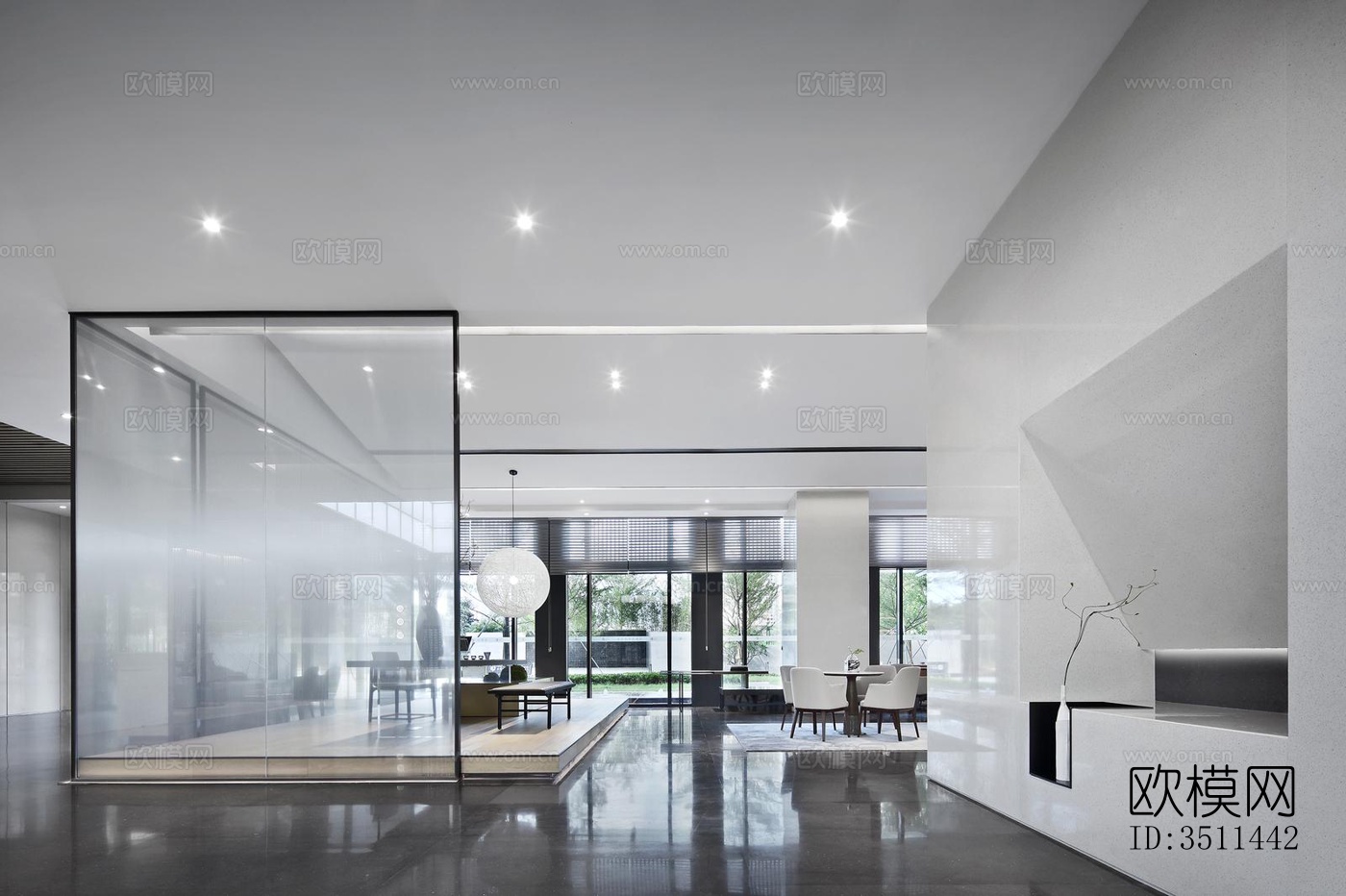 新中式售楼处效果图下载（渲染图5）