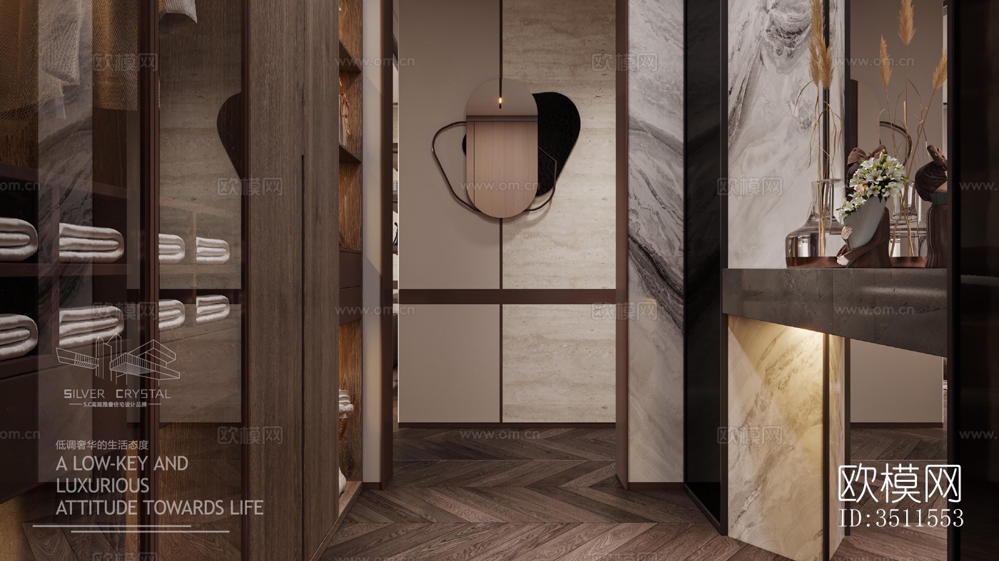 现代大平层效果图下载（渲染图18）