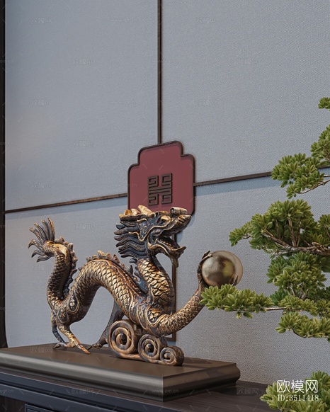 新中式售樓處效果圖下載(渲染圖3)