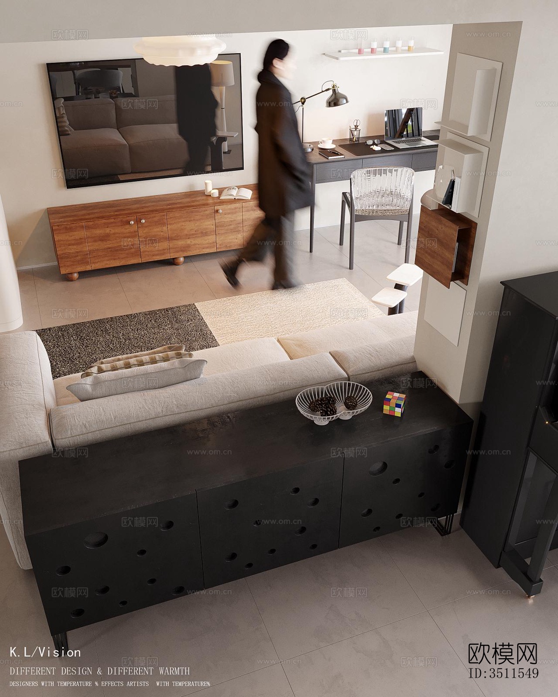 现代复式效果图下载（渲染图5）