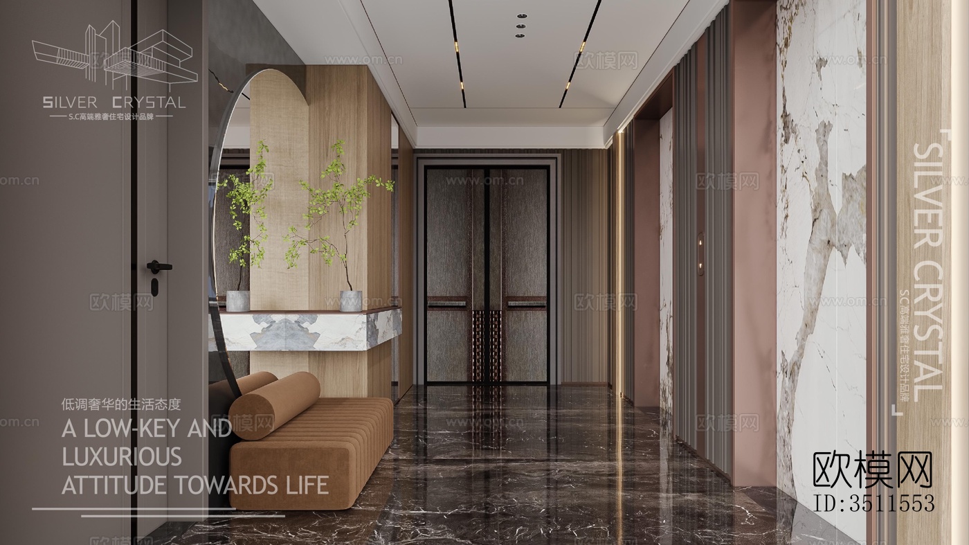 现代大平层效果图下载（渲染图5）