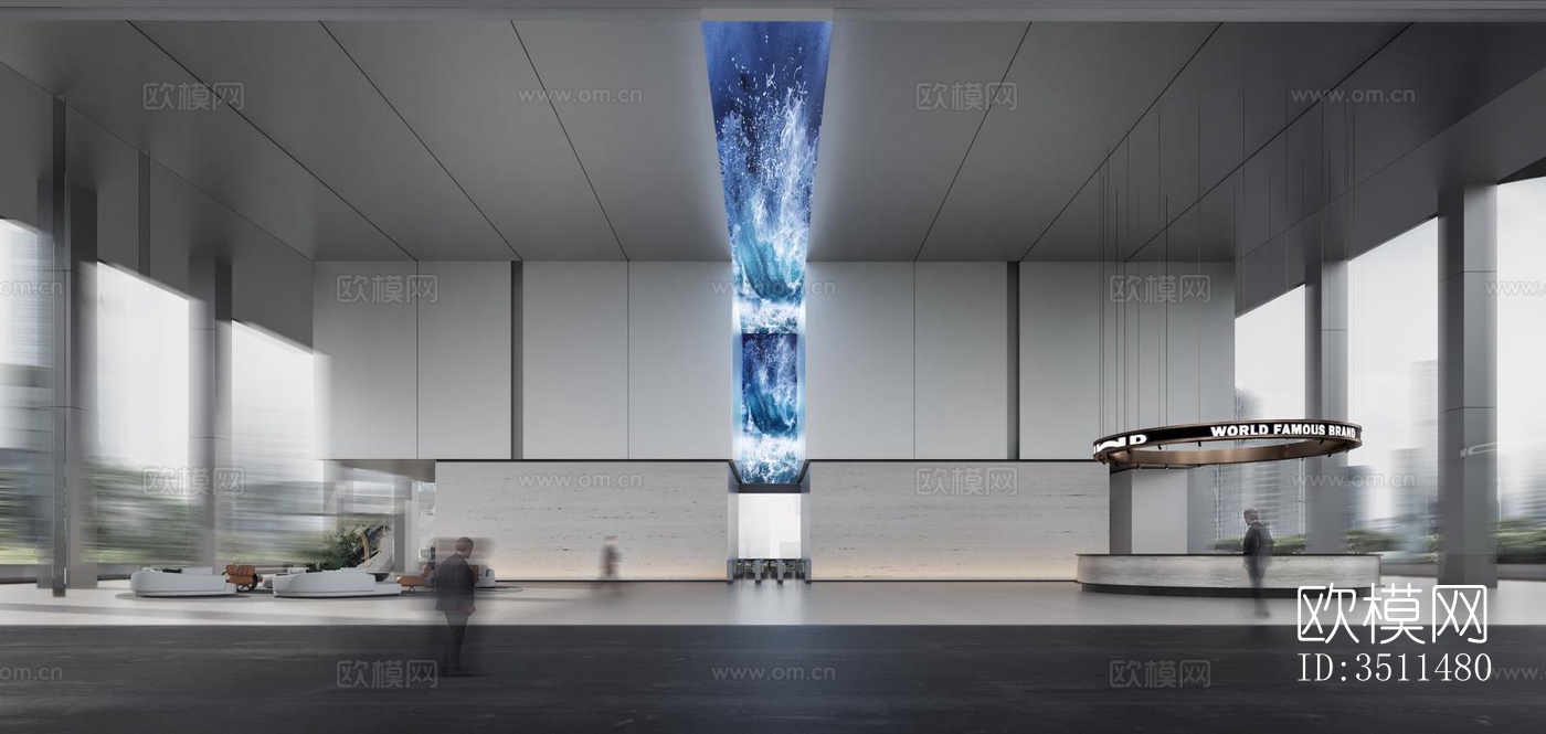 现代售楼处效果图下载（渲染图1）