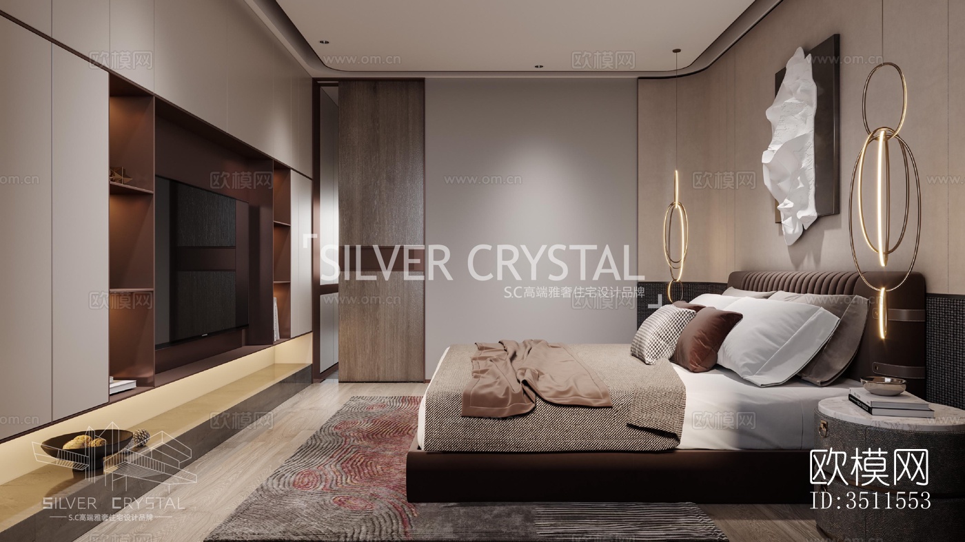 现代大平层效果图下载（渲染图16）