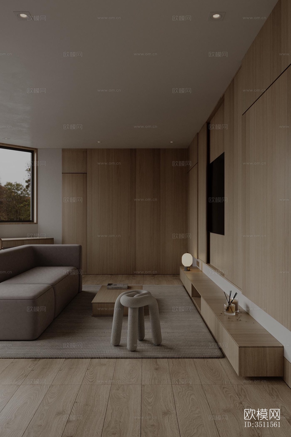 现代大平层效果图下载（渲染图16）