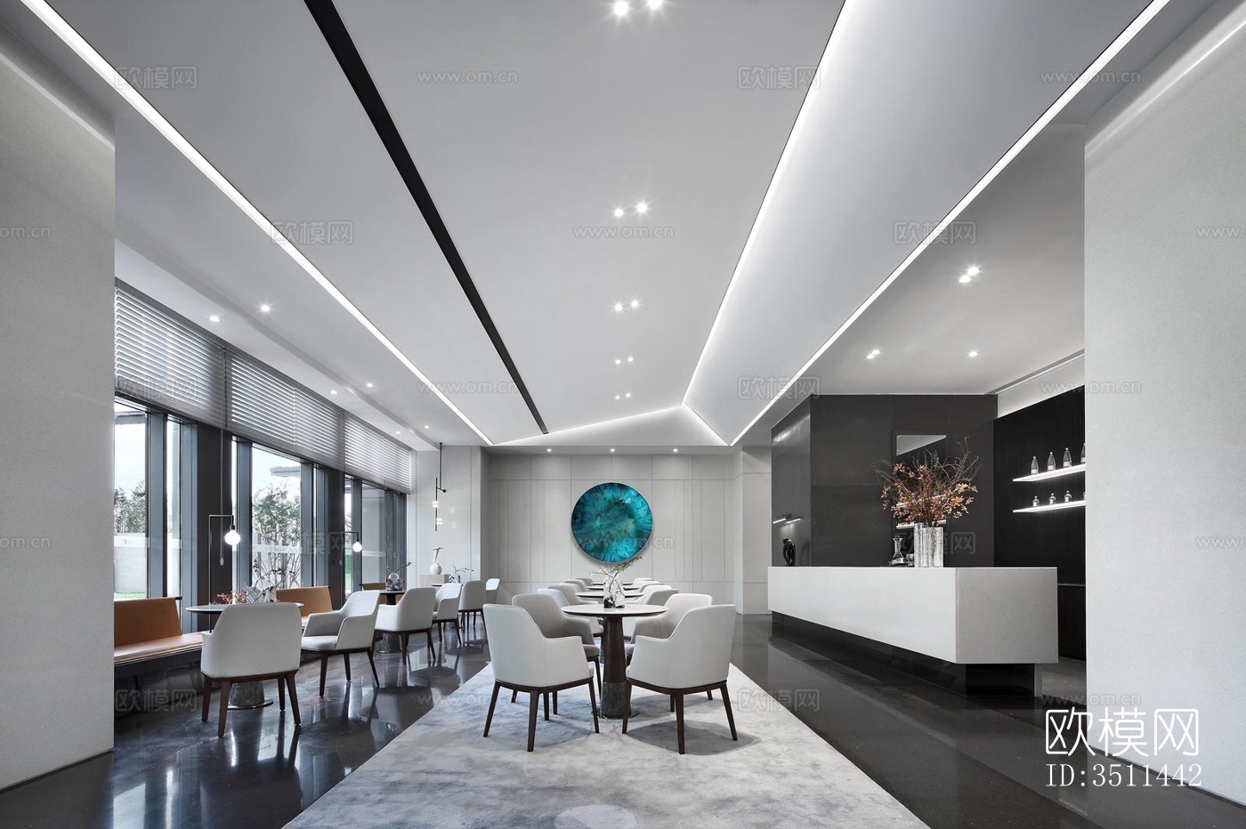 新中式售楼处效果图下载（渲染图6）