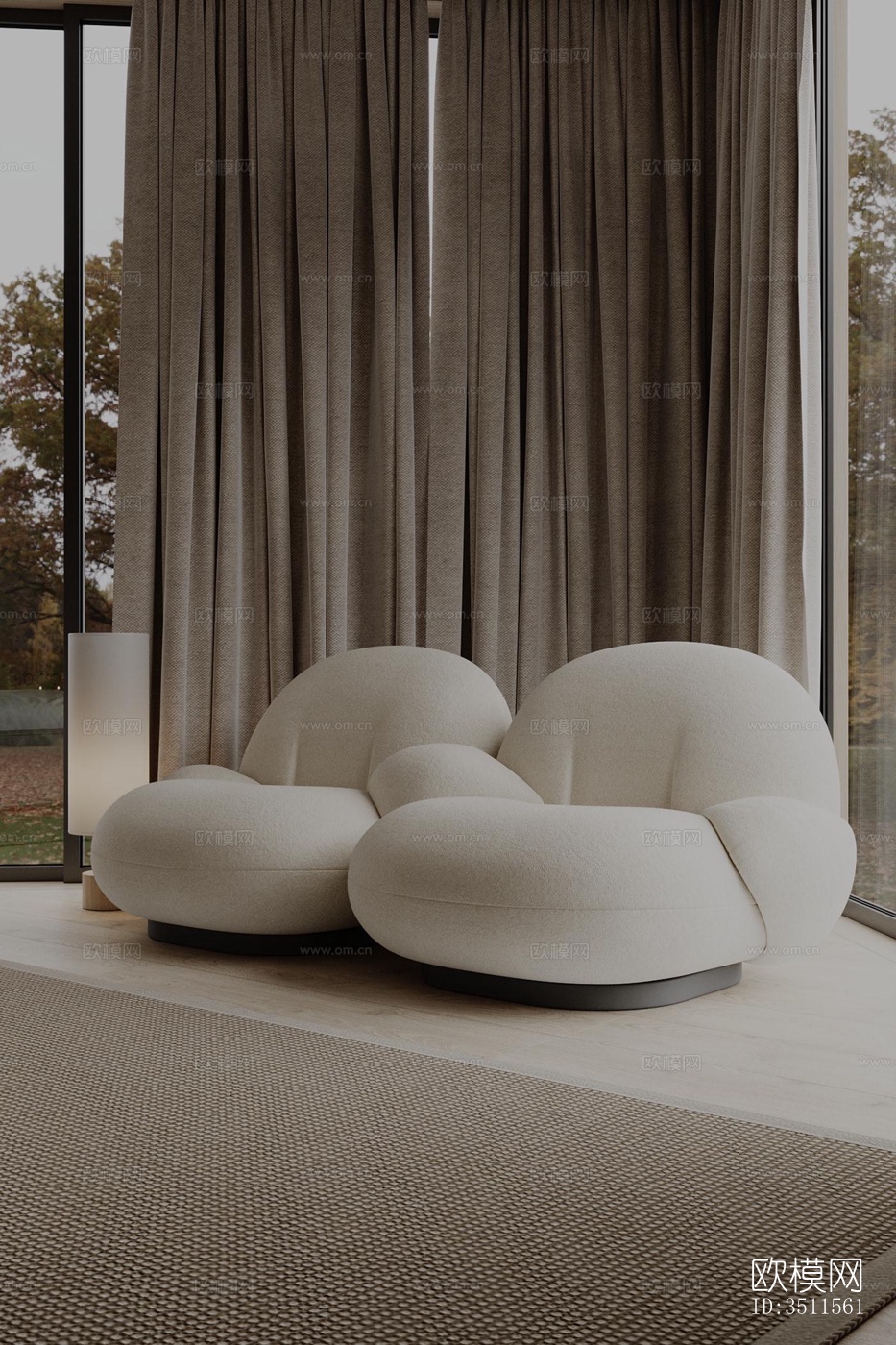 现代大平层效果图下载（渲染图11）