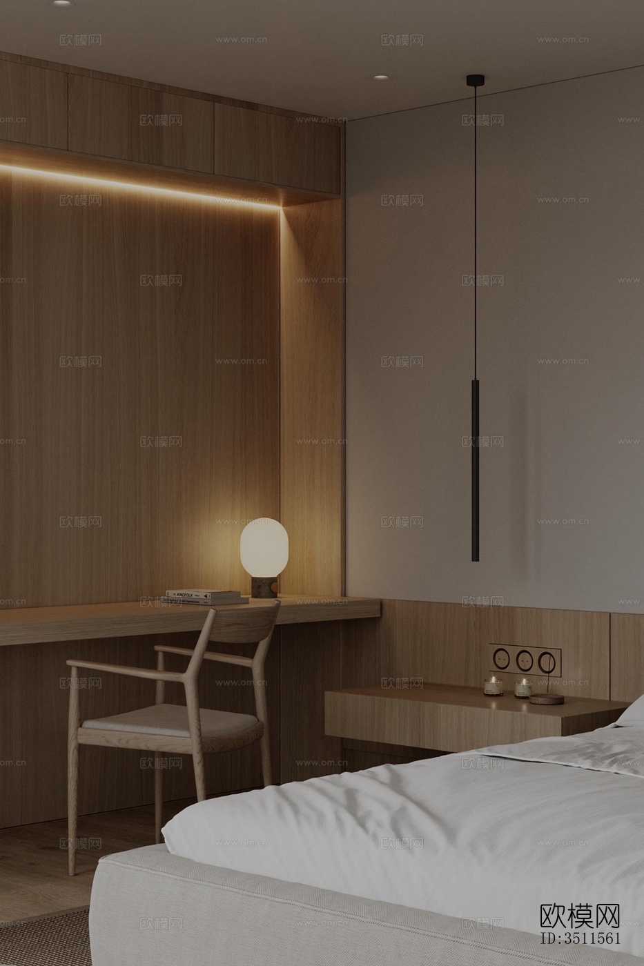 现代大平层效果图下载（渲染图9）