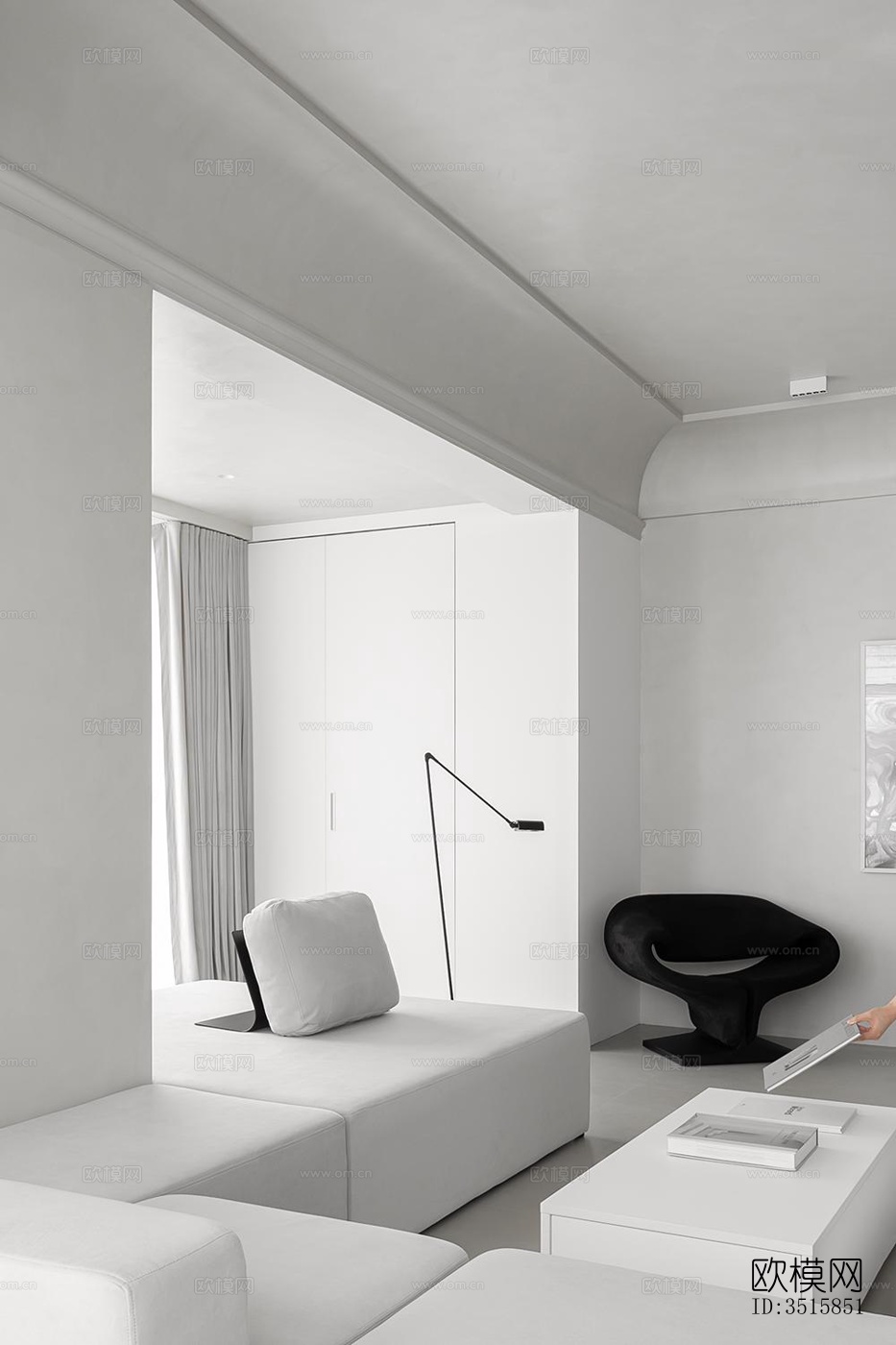 现代平层效果图下载（渲染图3）