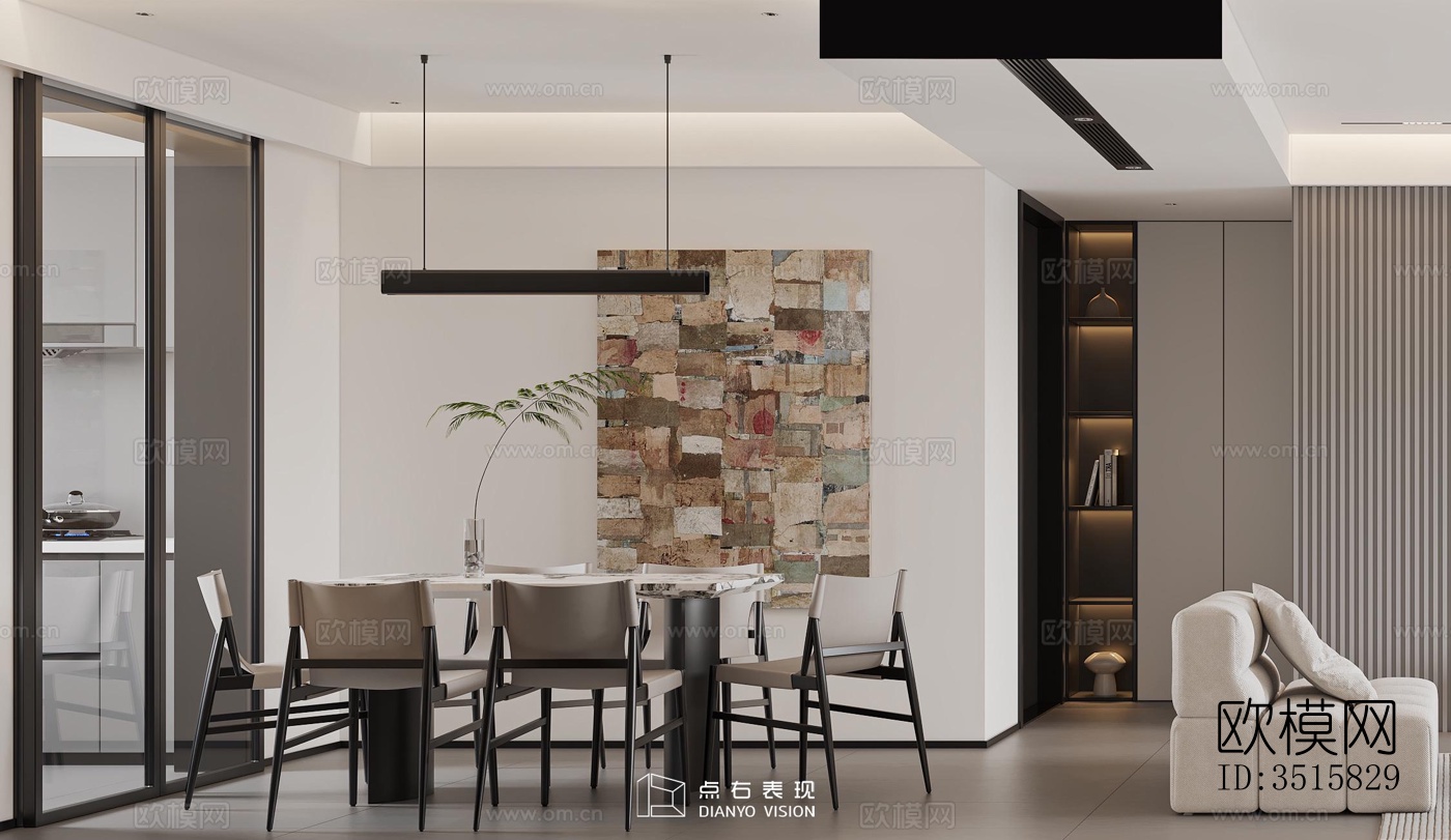 现代平层效果图下载（渲染图3）