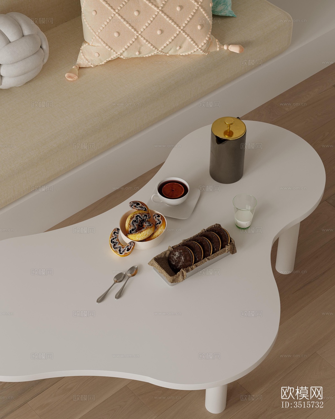 现代平层效果图下载（渲染图4）