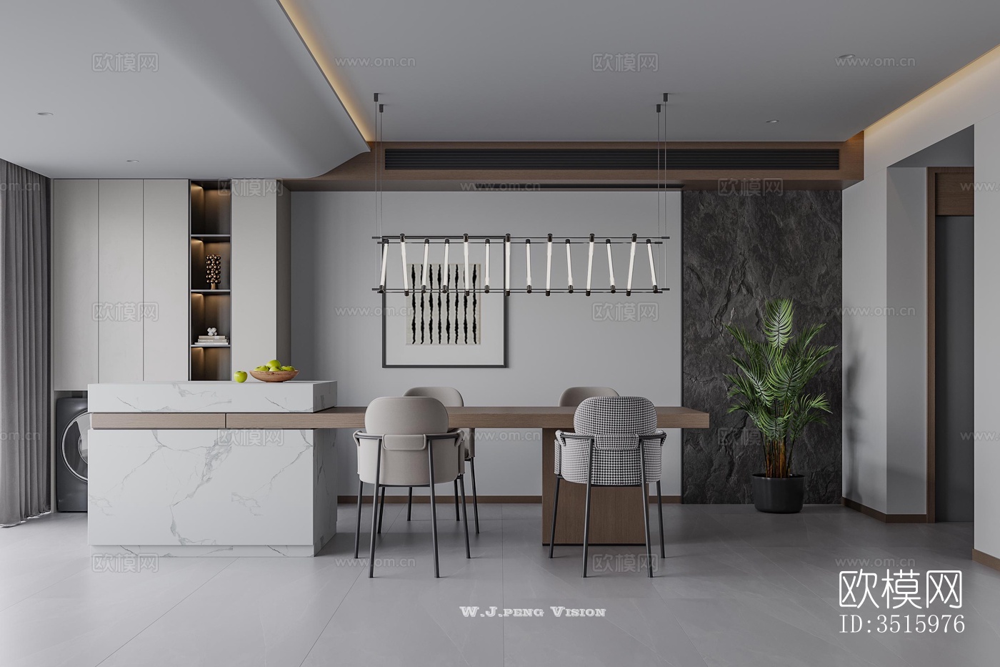 现代平层效果图下载（渲染图11）