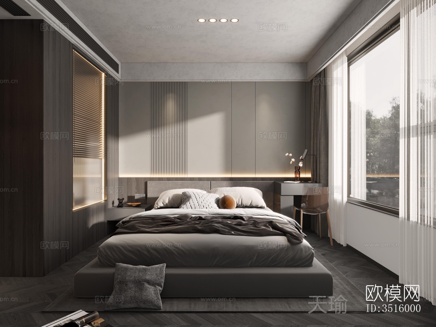 现代平层效果图下载（渲染图6）