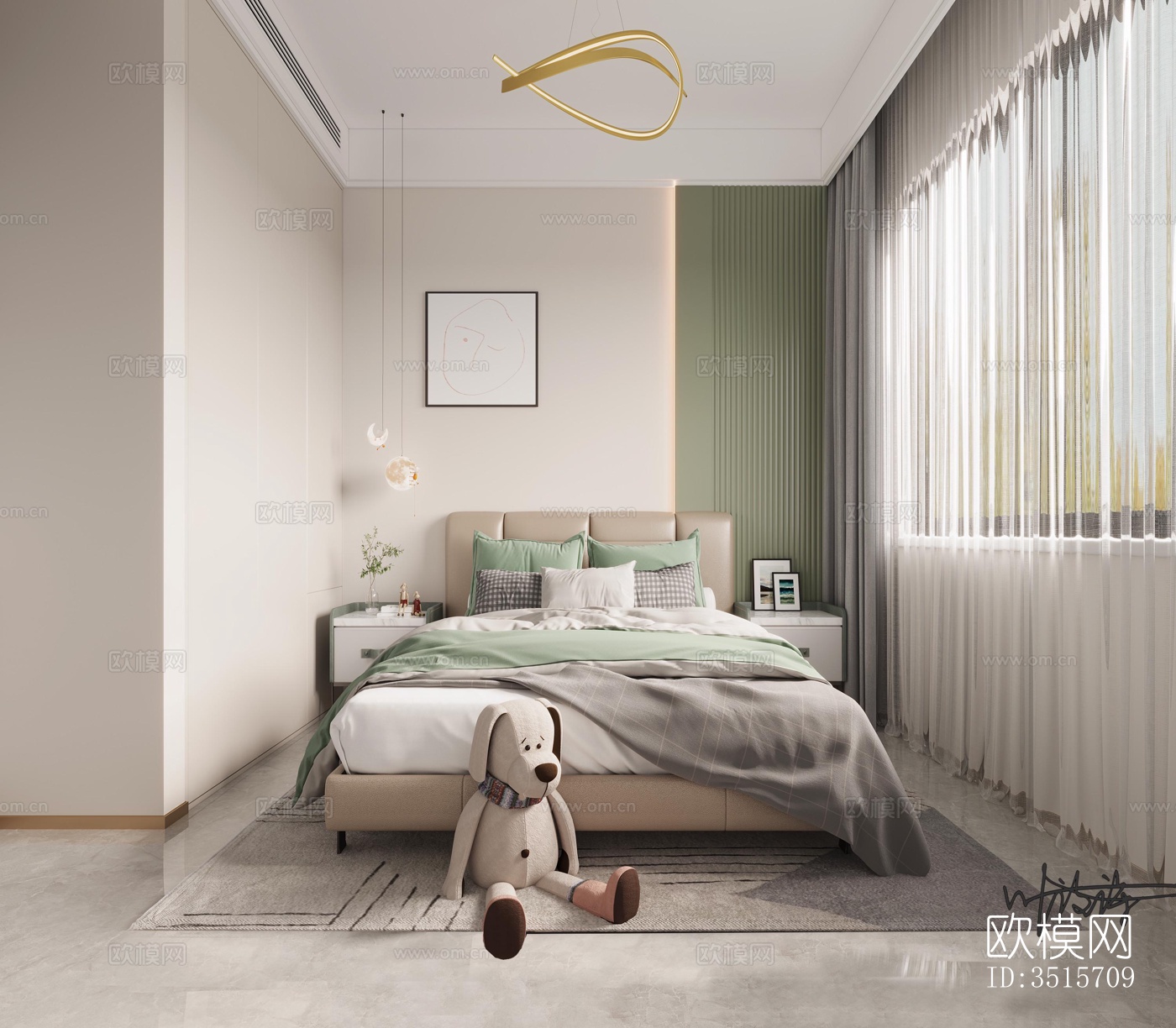 现代平层效果图下载（渲染图4）