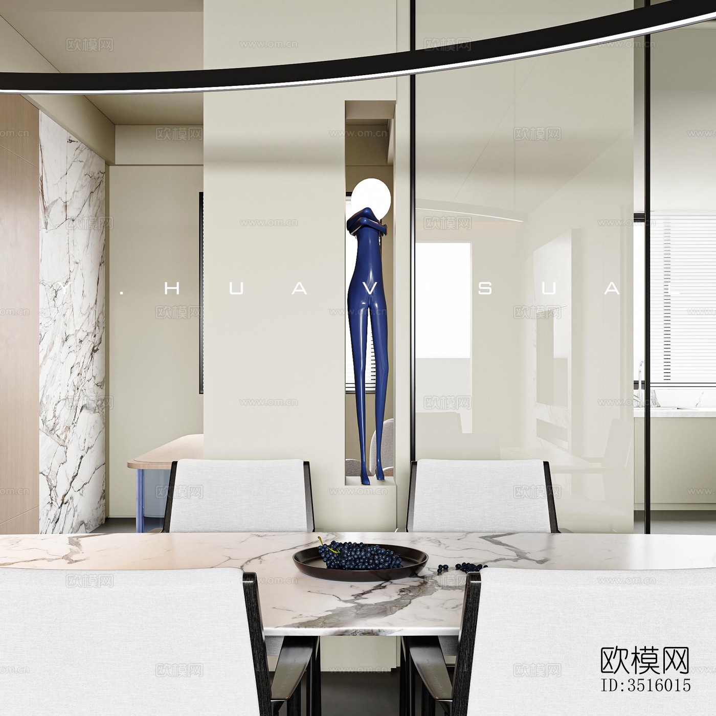 现代平层效果图下载（渲染图4）