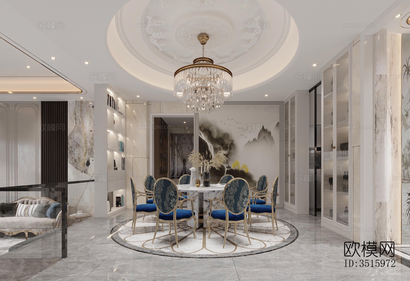 现代平层效果图下载（渲染图4）