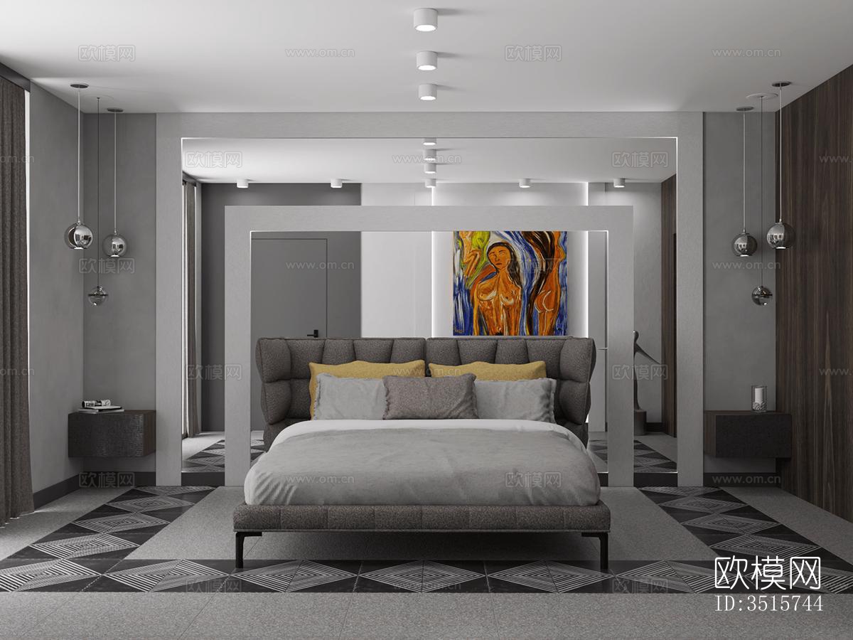 现代平层效果图下载（渲染图4）