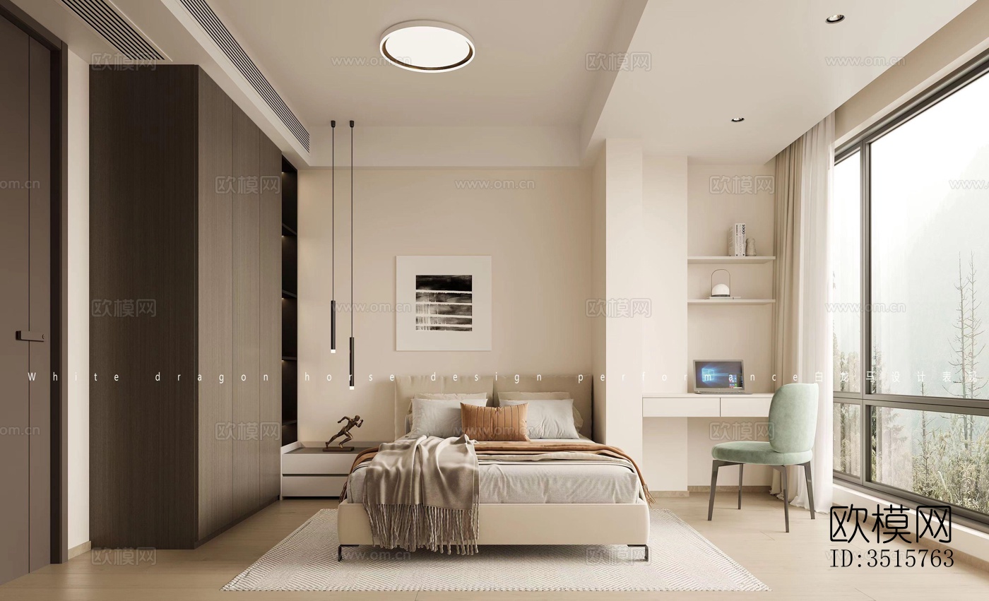 现代平层效果图下载（渲染图4）