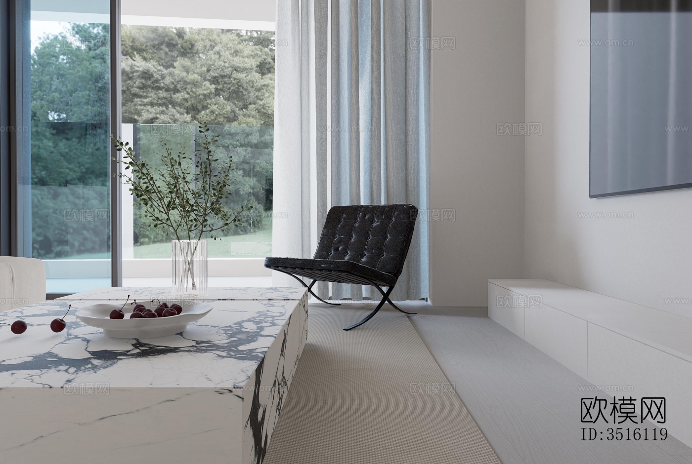 现代平层效果图下载（渲染图4）