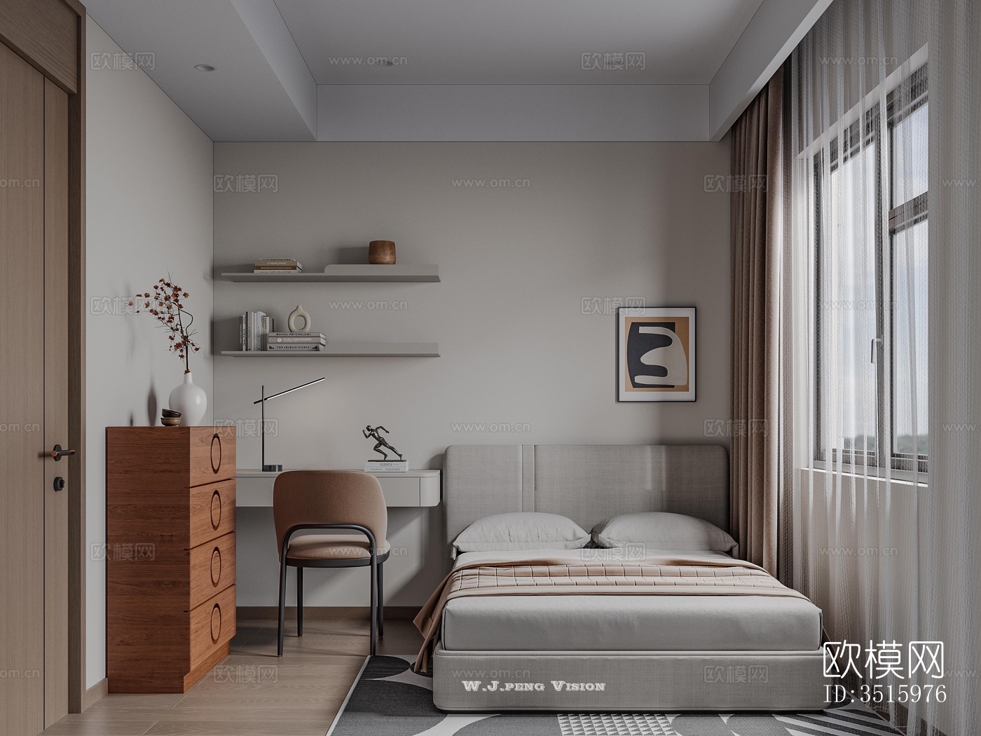 现代平层效果图下载（渲染图2）