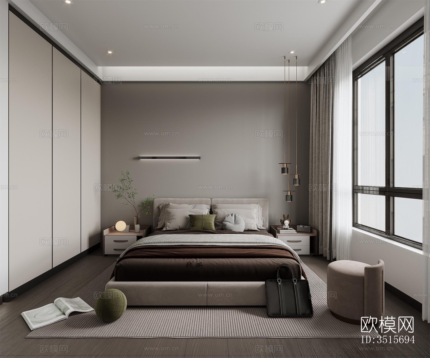 现代平层效果图下载（渲染图7）