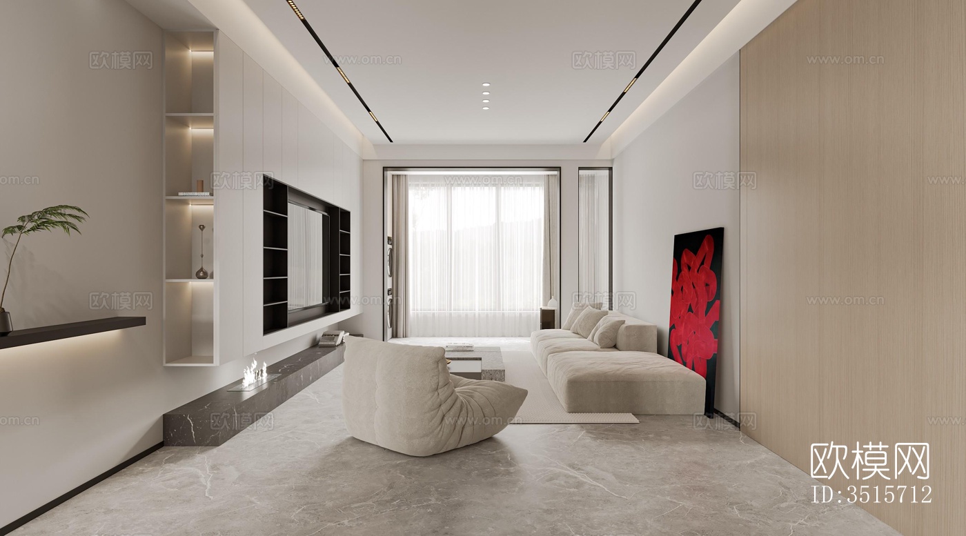 现代平层效果图下载（渲染图5）