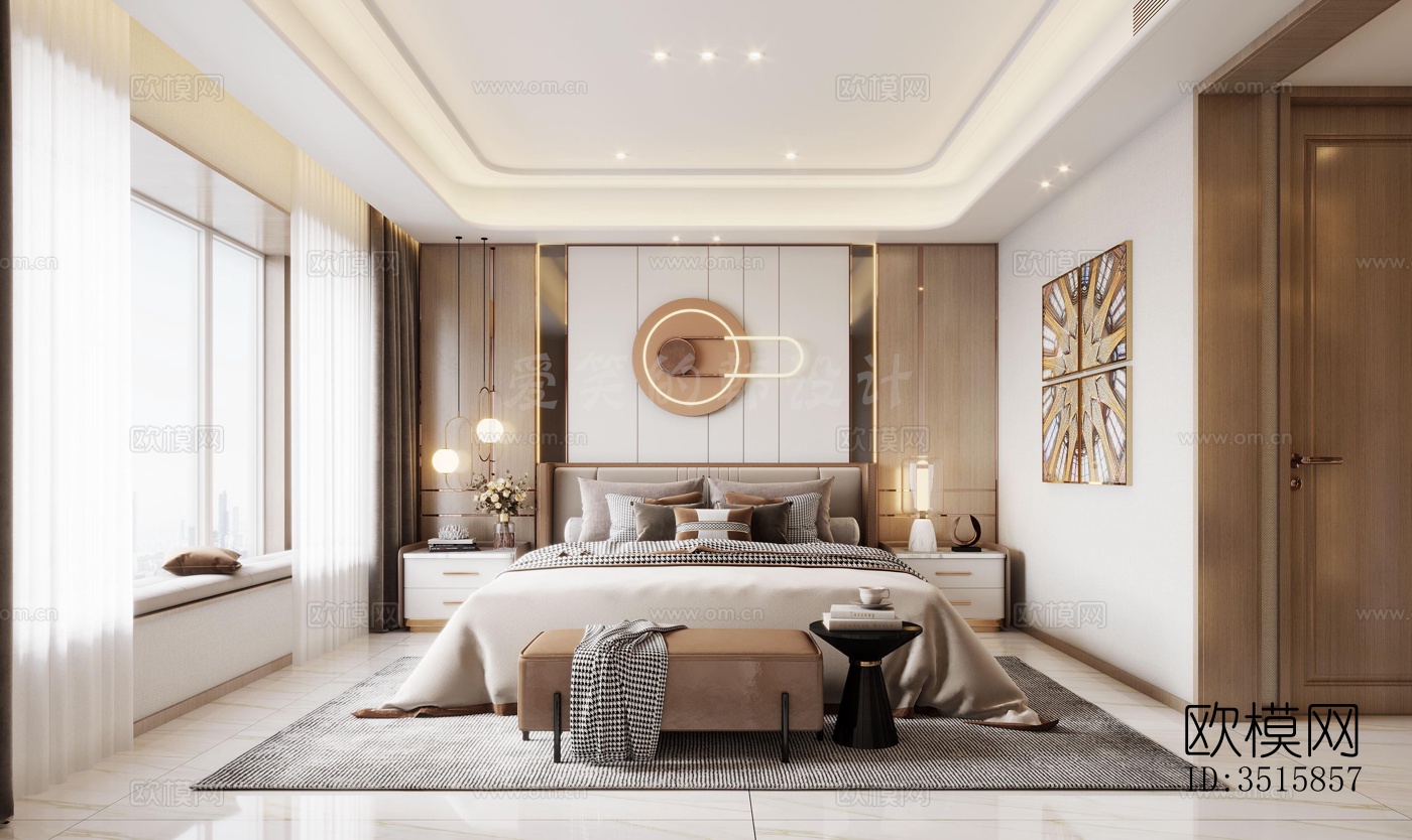 现代平层效果图下载（渲染图8）