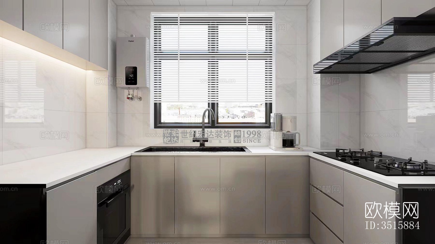 现代平层效果图下载（渲染图7）