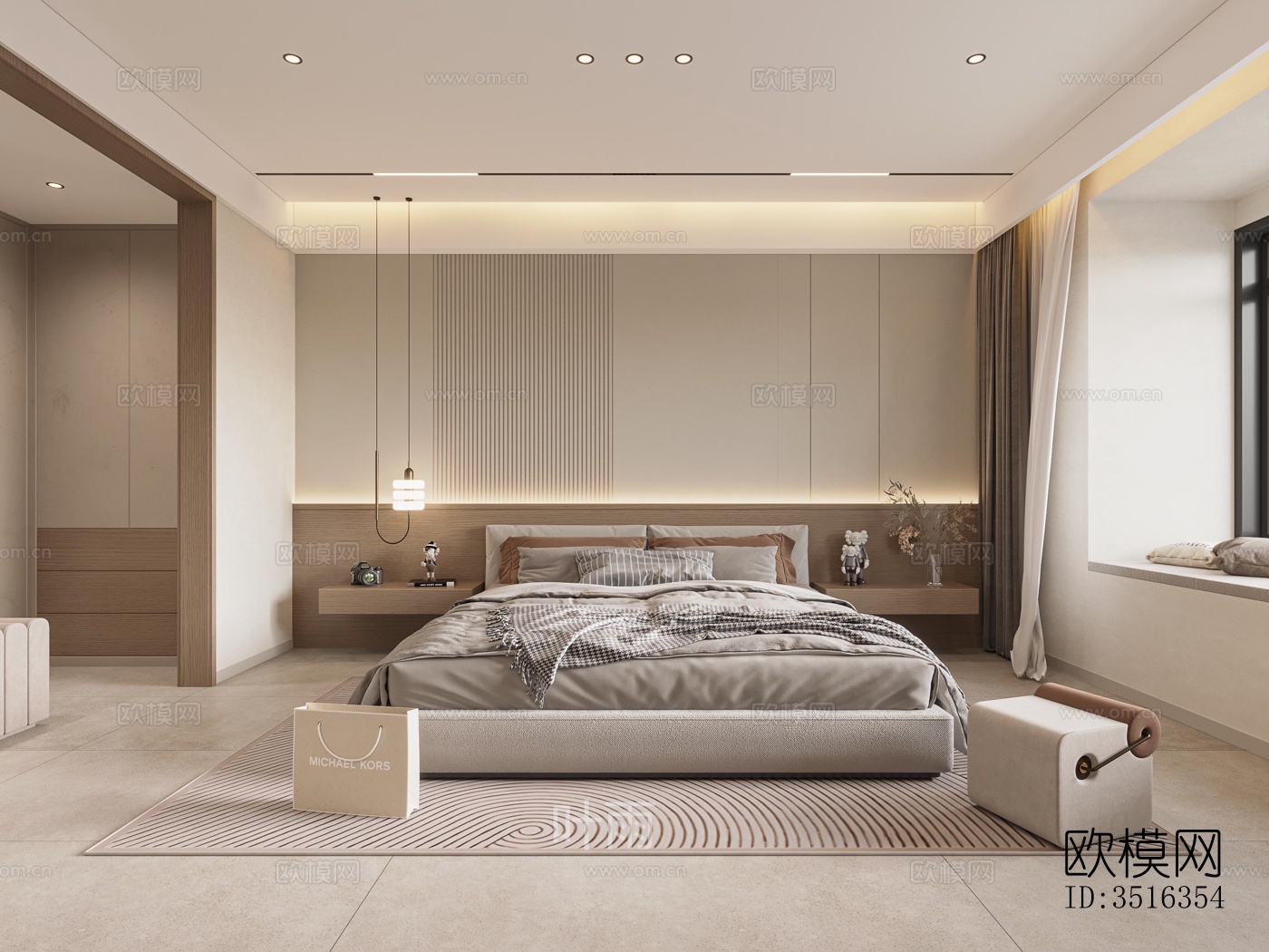 现代平层效果图下载（渲染图3）